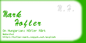 mark hofler business card